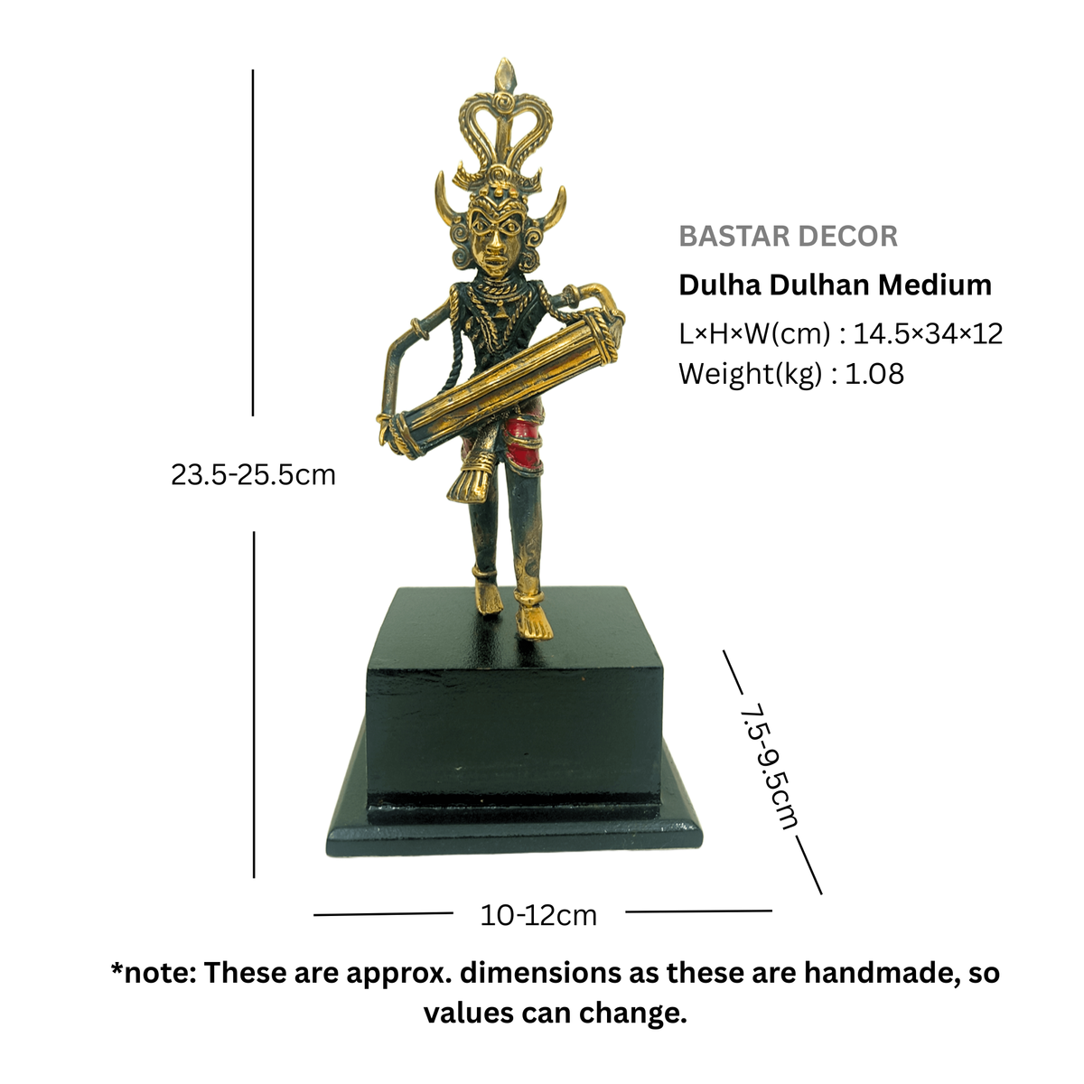 Dholak Dance Figurine, Dokra/Dhokra Art, Bell Metal Craft