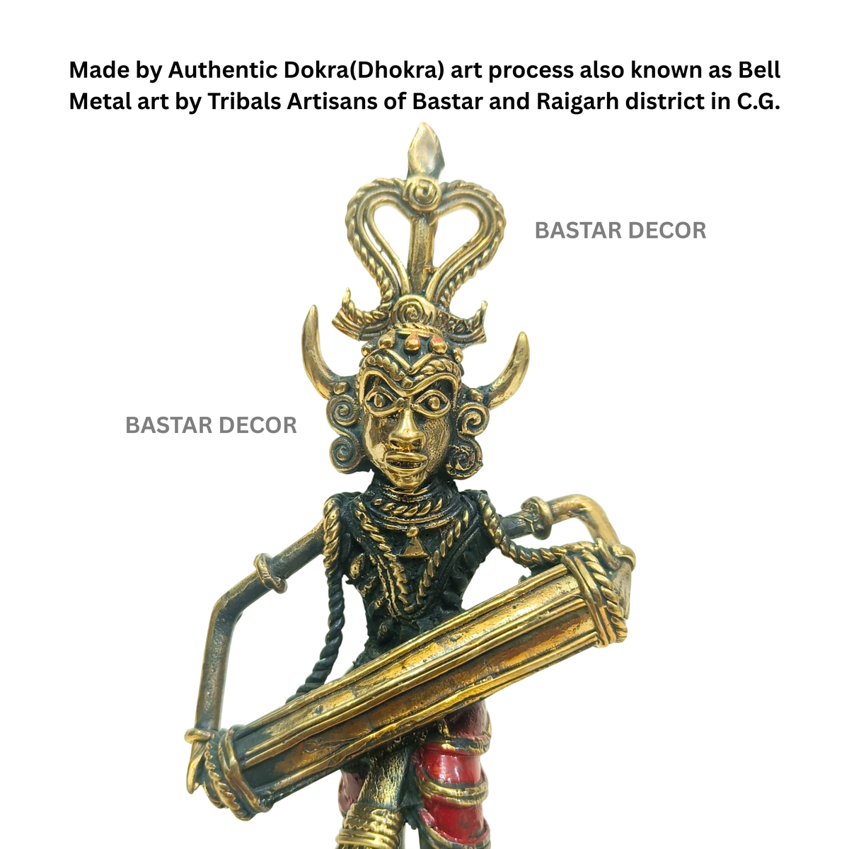 Dholak Dance Figurine, Dokra/Dhokra Art, Bell Metal Craft